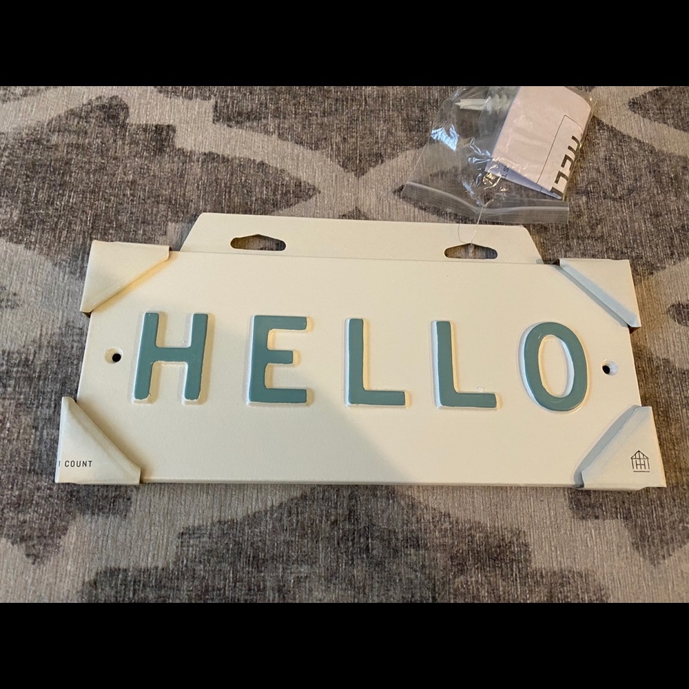 NEW Hearth & Hand Hello Sign
